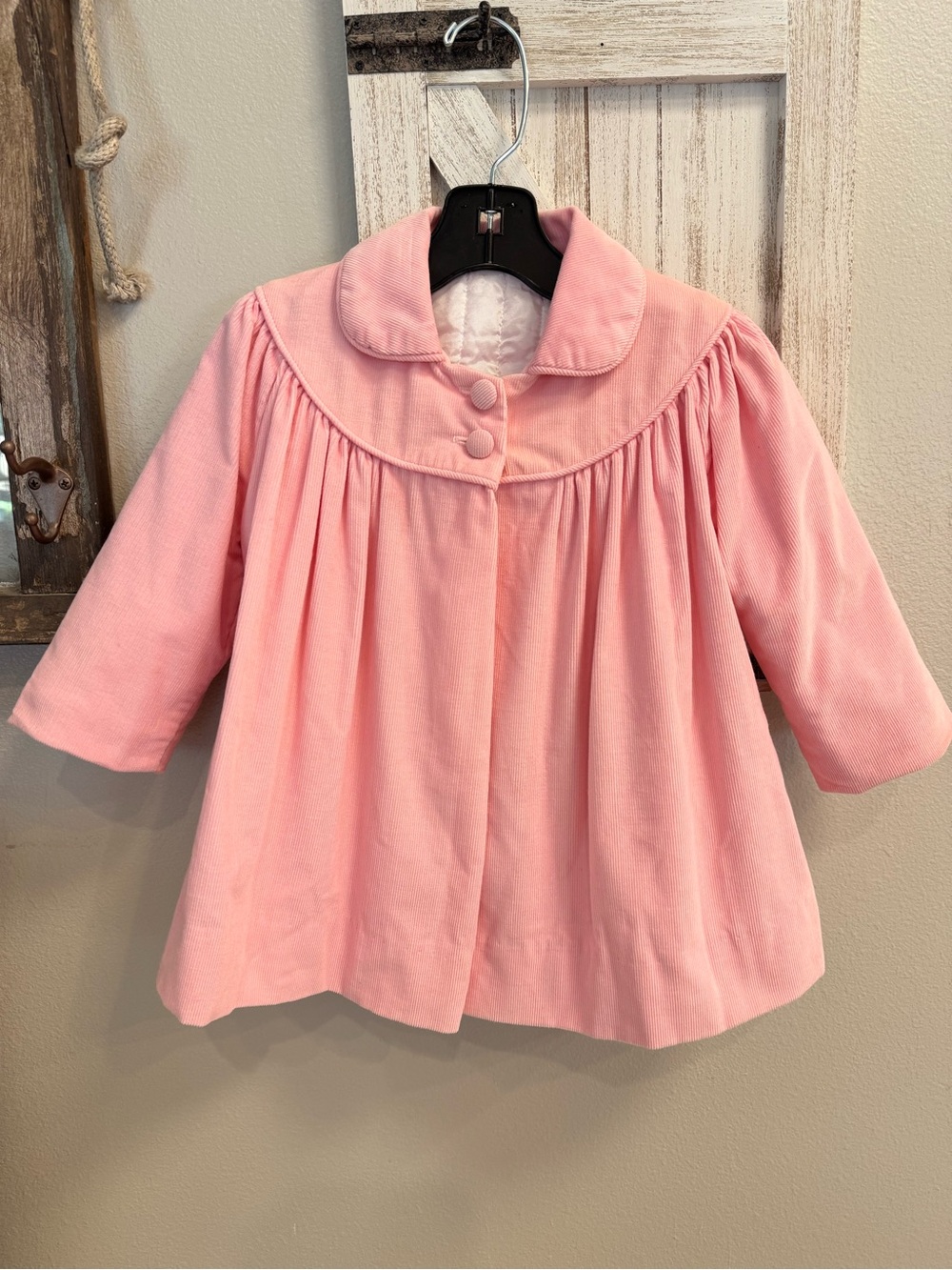Vintage Millicent’s San Francisco Pink Corduroy Coat Quilted Lined.  Made USA